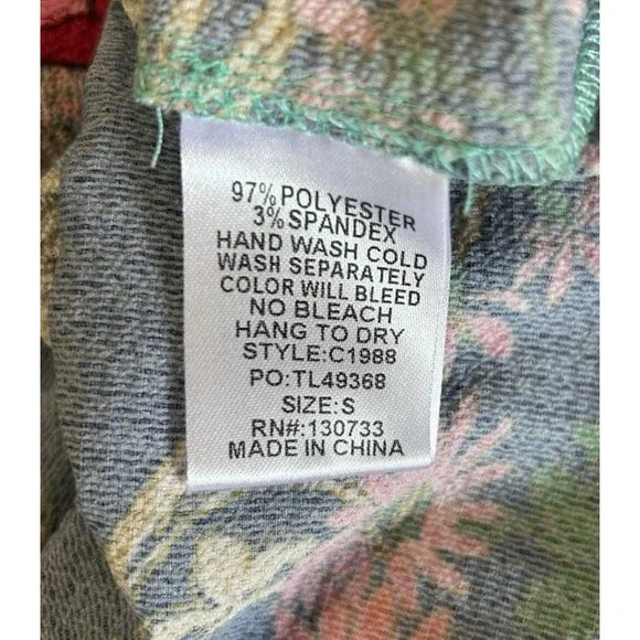 Umgee Off the Shoulder Dress S Boho Bell Sleeve Floral Animal Tassel Ruffle Hem - Picture 9 of 9